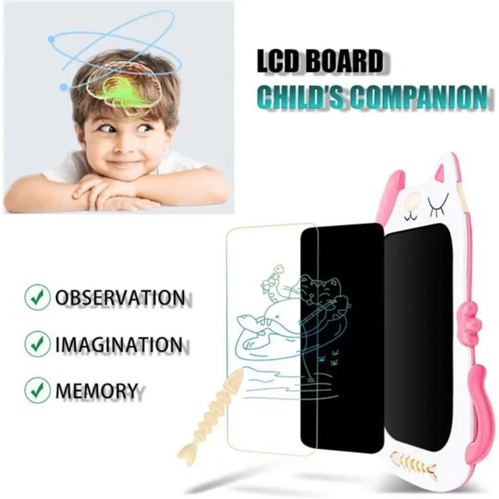 LCD Drawing Doodle Writing and Learning Scribble Board Pink White